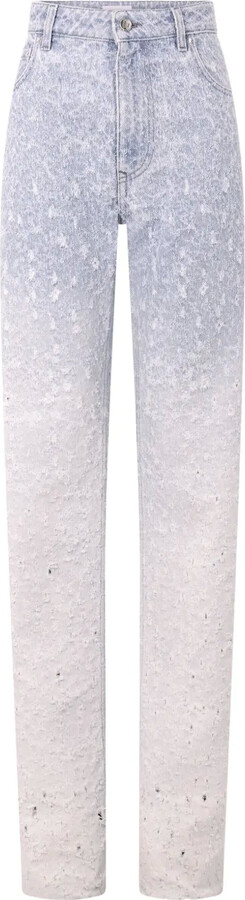 Rabanne Distressed Ombré Straight-Leg Jeans