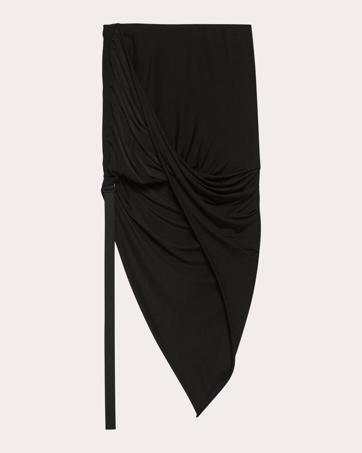Helmut Lang Wind Asymmetric Ruched Jersey Skirt