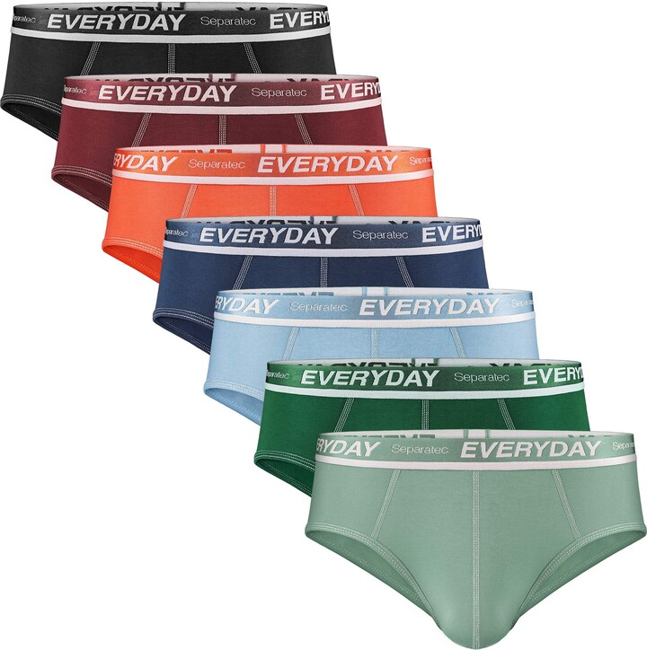 Separatec Men's Underwear 7 Pack Colorful Highly Stretchy Cotton