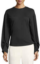 Thumbnail for your product : 3.1 Phillip Lim Long-Sleeve Split-Back Cotton Top w/ Piercing