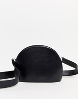Thumbnail for your product : ASOS DESIGN LEATHER large half moon cross body bag