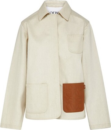 Loewe Luxury Anagram jacquard button jacket in cotton - ShopStyle