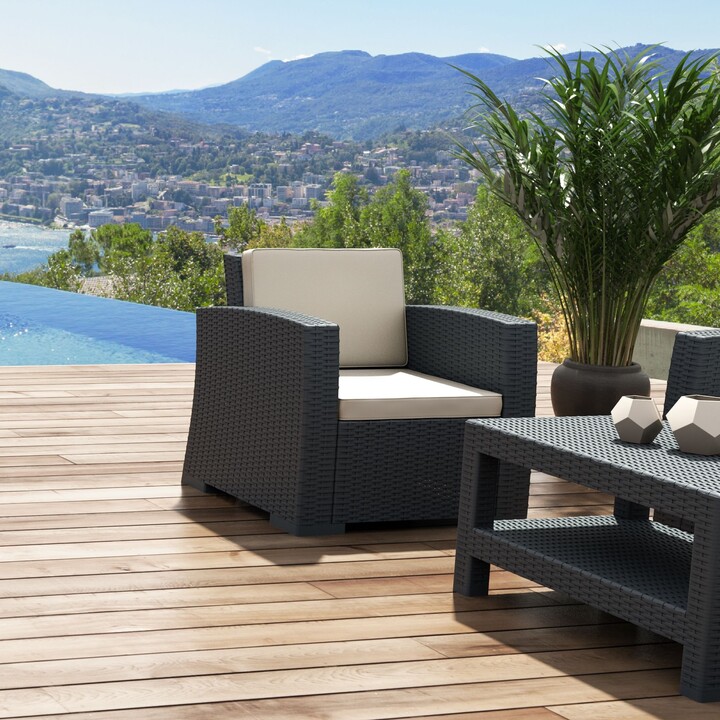 Compamia Siesta Outdoor Monaco Resin Patio Club Chair With Sunbrella Cushion Style - Monaco Resin Patio Furniture