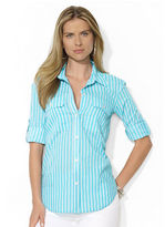 Thumbnail for your product : Lauren Ralph Lauren Striped Cotton-Silk Shirt