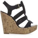 Thumbnail for your product : New Look Black Cork Wedge Gladiator Sandals