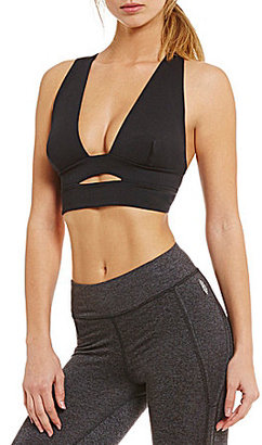 Free People Slicker Plunging V-Neck Cut-Out Sport Bra
