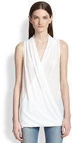 Thumbnail for your product : James Perse Draped Crossover-Front Cotton Tank