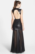 Thumbnail for your product : BCBGMAXAZRIA Sequin Open Back Gown