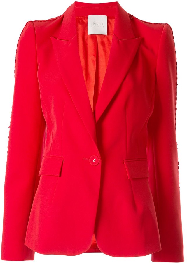 red long blazer jacket