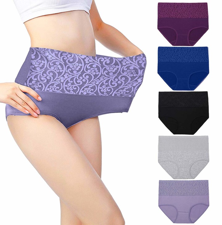Fulyou Womens Briefs Underwear Tummy Control Cotton Panties High Waist Ladies Knickers Soft Stretch Underpants Multipack 