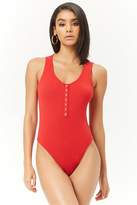 Thumbnail for your product : Forever 21 Ribbed Snap-Button Bodysuit