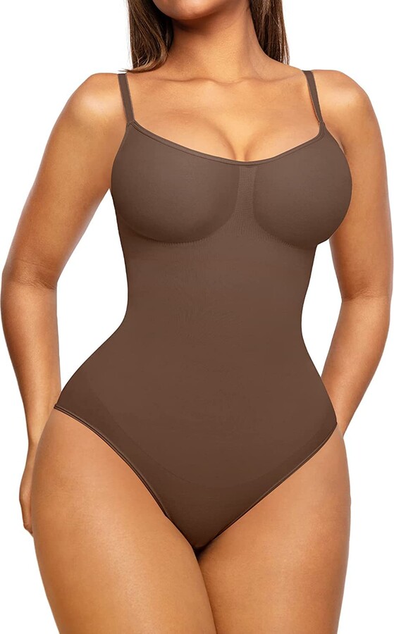 FeelinGirl Women's Shaping Bodysuits Butt Lifter Bodysuit Full Body Shaper Tummy  Control Shapewear Seamless Knitting Adjustable Straps（Brown XL/XXL） -  ShopStyle