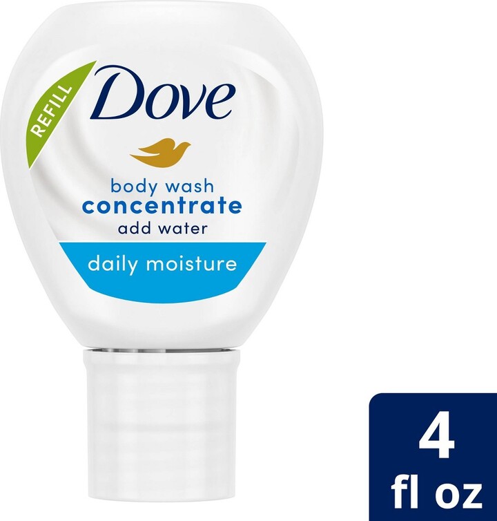 Dove Beauty Daily Moisture Concentrate Body Wash Refill 4 fl oz/Makes