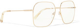 Thumbnail for your product : Chloé Palma Square-frame Gold-tone Optical Glasses
