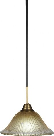 Toltec Lighting ToltecLightingParamount1-LightPendantinMatteBlack/Brasswith10\