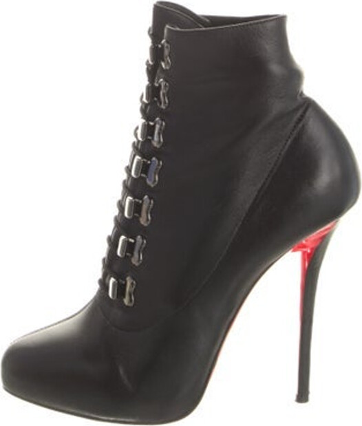 Christian Louboutin Leather Cutout Accent Western Boots - ShopStyle