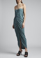 Thumbnail for your product : Bottega Veneta Glossy Viscose Jersey Ruched Halter Dress