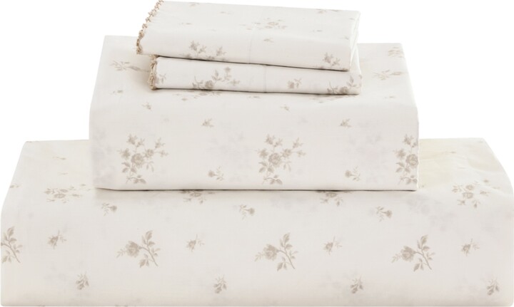 Sunham Callie Floral 200-Thread Count 4-Pc. Sheet Set, King