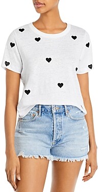 Chaser Heart Embroidered Cropped Tee