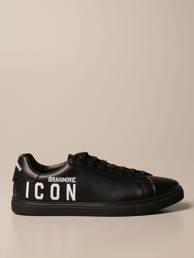 DSQUARED2 Icon Ibrahimovic x sneakers in leather with logo - ShopStyle