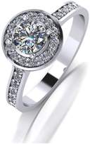 Thumbnail for your product : Moissanite Platium 1ct Total Halo Solitaire Ring