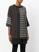 Thumbnail for your product : Antonio Marras striped panel knitted sweater