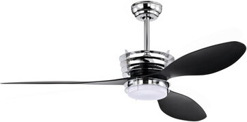 Wrought Studio 52'' ABS Blades Ceiling Fan With Lights And DC Remote, DC Motor Modern Ceiling Fan With 3 ABS Fan Blades & 2 Down Rods, Indoor Ceiling Fan With Light
