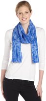 Thumbnail for your product : Calvin Klein sapphire and white distressed printed scarf