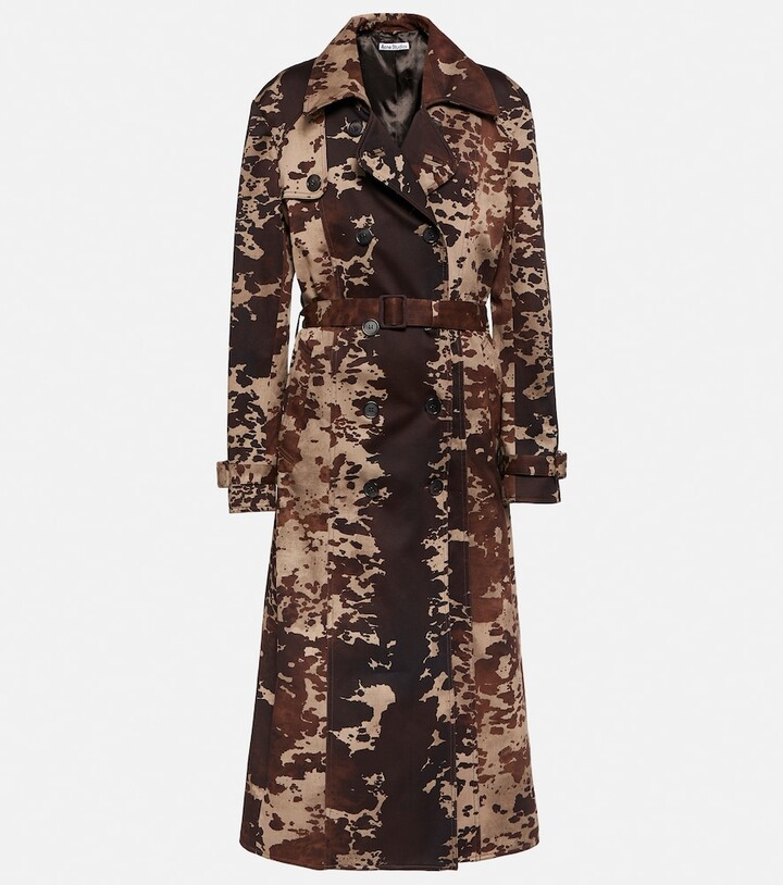 Acne Studios Cow-print cotton trench coat