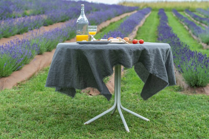 Gray Linen Tablecloth Rustic Square Table Decoration, Hygge Home