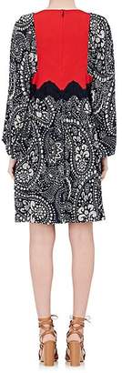 Chloé WOMEN'S FLORAL GAUZE SHIFT DRESS - NAVY SIZE 40 FR
