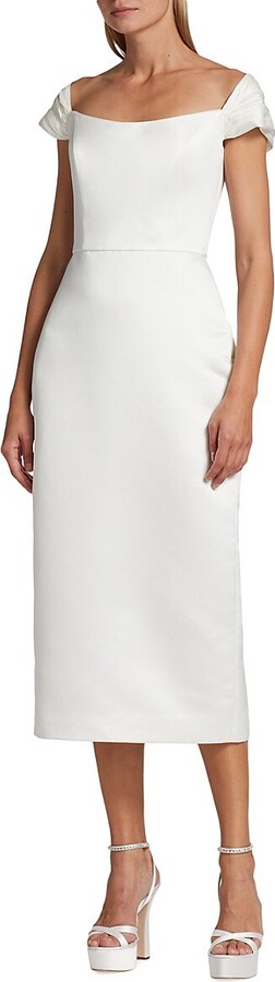 Amsale Mikado Satin & Taffeta Off-The-Shoulder Bridal Dress - ShopStyle