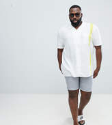 Thumbnail for your product : ASOS Design Plus Regular Fit Viscose Shirt With Yellow Tape In White