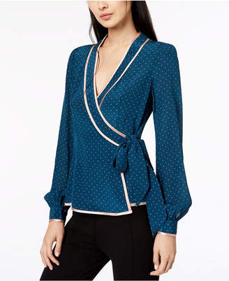 Nanette Lepore Silk Printed Wrap Blouse, Created for Macy's
