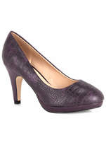 Thumbnail for your product : Evans Purple Croc Platform Court Shoes