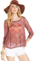 Thumbnail for your product : American Rag Long-Sleeve Lace Swing Top