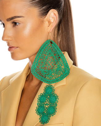 Stella McCartney Intricate Earrings in Bright Green | FWRD