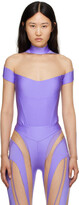 Purple & Beige Illusion Bodysuit 