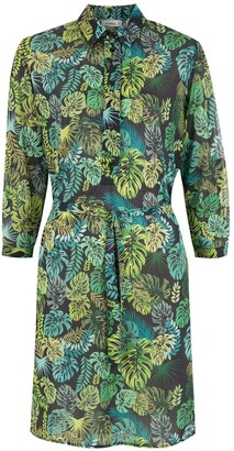 AMIR SLAMA Tropical Print Shirt Dress