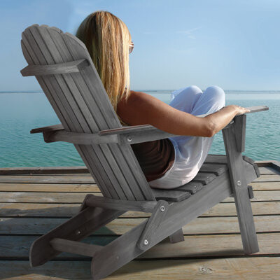 Dovecove Wood Lounge Patio Chair For Garden Outdoor Wooden Folding Adirondack Chair Set Of 2 Solid Cedar Wood Lounge Patio Chair For Garden Lawn Backyard