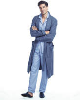 Thumbnail for your product : Neiman Marcus Brushed Flannel Robe, Navy