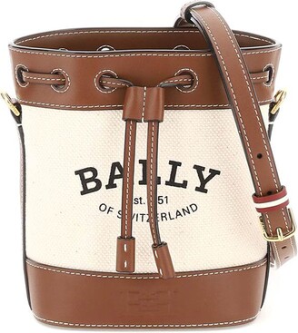 Bally Canvas And Leather Cleoh Xs Bucket Bag - ShopStyle