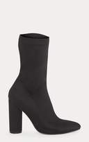 Thumbnail for your product : PrettyLittleThing Black Block Heel Sock Boot