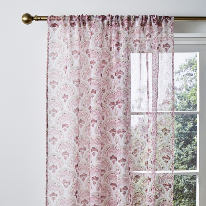 Dunelm Isabella Voile Panel Pink ShopStyle Curtains