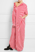 Thumbnail for your product : Balenciaga Striped Cotton-poplin Maxi Dress - Red