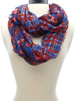 Thumbnail for your product : Charlotte Russe Plaid-Trimmed Floral Print Infinity Scarf