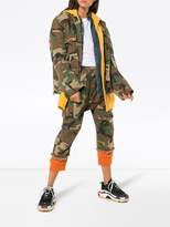 Thumbnail for your product : R 13 camouflage hooded cotton jacket