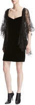 Thumbnail for your product : Roberto Cavalli Lace Flutter-Sleeve Velvet Cocktail Dress, Black