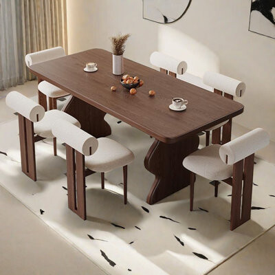 MRzenghong Mid-century high-end dining table and chair set