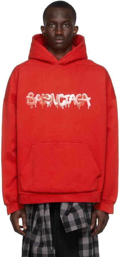 Balenciaga Red Men's Sweatshirts & Hoodies | ShopStyle